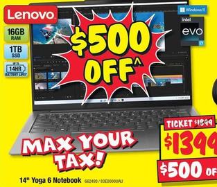 Lenovo - 14" Yoga 6 Notebook offers at $1399 in JB Hi Fi