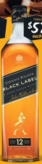 Johnnie Walker - hnnie Walker Black Label Blended Scotch Whisky offers at $57 in Cellarbrations