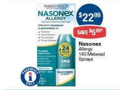 Nasonex - Allergy 140 Metered Sprays offers at $22.99 in Pharmacist Advice
