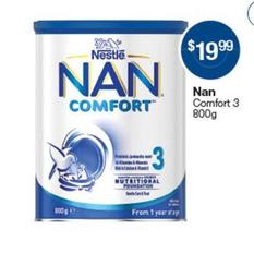 Nestlè - Nan Comfort 3 800g offers at $19.99 in Pharmacist Advice