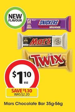 Mars - Chocolate Bar 35g-56g offers at $1.1 in Coles