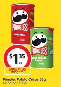 Pringles - Potato Crisps 53g offers at $1.35 in Coles
