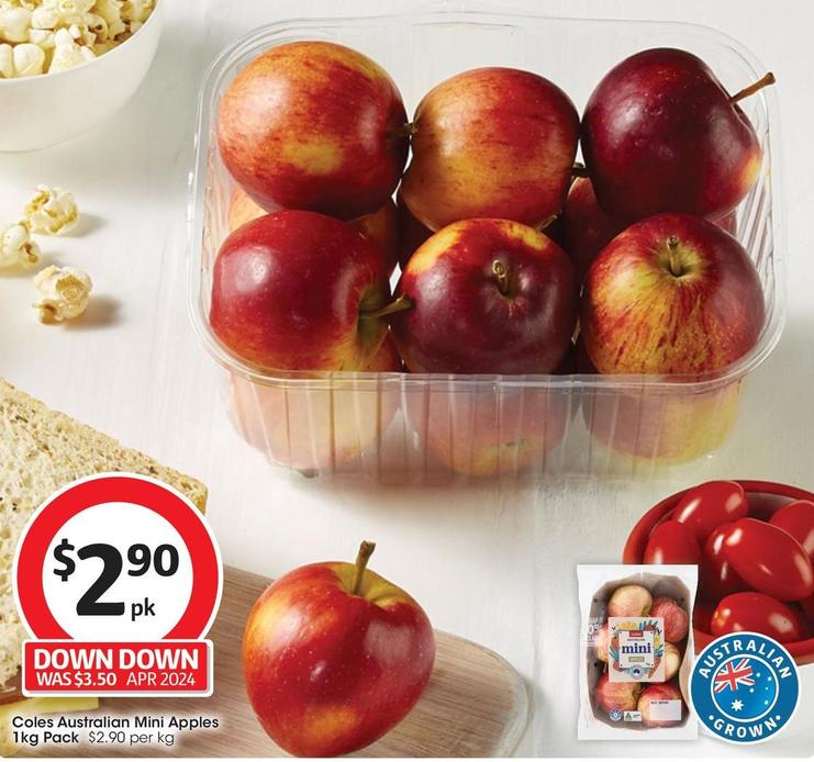 Coles - Australian Mini Apples 1kg Pack offers at $2.9 in Coles