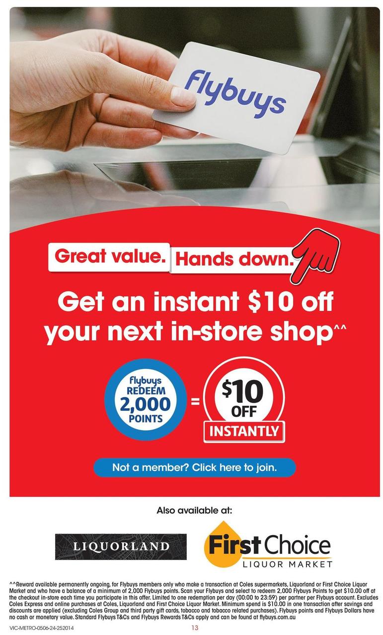 Flybuys offers in Coles
