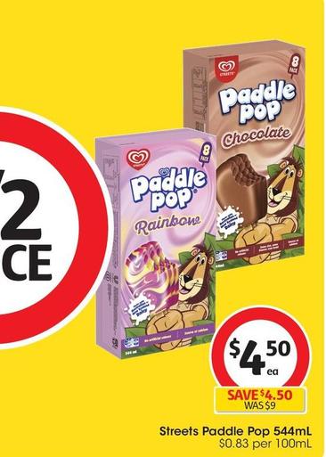 Streets - Paddle Pop 544mL offers at $4.5 in Coles