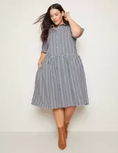 Autograph Tiered Yarn Dye Shirt Dress offers at $64.99 in Autograph