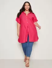 Autograph Linen Blend Longline Shirt offers at $35 in Autograph