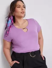 Autograph Short Sleeve Hardware Trim Knitwear Top offers at $5 in Autograph