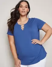 Autograph Short Sleeve O Ring Trim Knitwear Top offers at $5 in Autograph