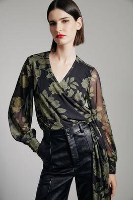 Diana wrap top offers at $99 in Bardot