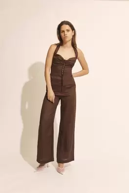 Enya linen pant offers at $90.3 in Bardot