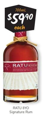 RATU - 8YO Signature Rum offers at $59.9 in Cellarbrations