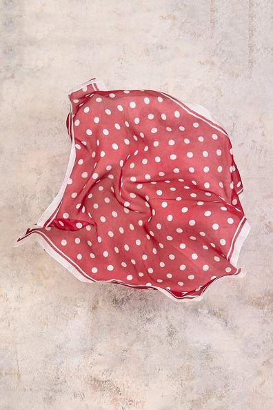 Rouge Polka Dot Silk Scarf offers at $99.99 in Blue Illusion