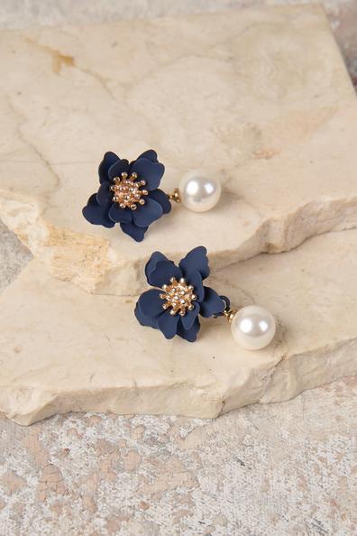Navy Floral Drop Earrings offers at $39.99 in Blue Illusion