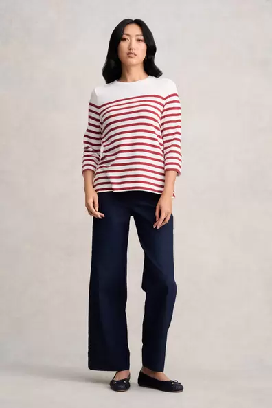 Button Detail Top - Red & Cream Stripe offers at $99.99 in Blue Illusion