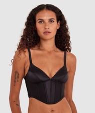 Dominique Plunge Corset - Black offers at $69.99 in Bras N Things