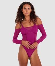 Lucia Long Sleeve Bodysuit - Dark Red offers at $89.99 in Bras N Things