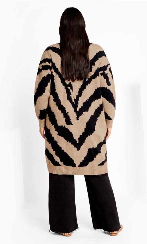 Earn Your Stripes Cardigan - black offers at $69.97 in City Chic