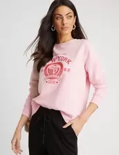 Rockmans Relaxed Novelty Long Sleeve Sweat Top offers at $15 in Crossroads