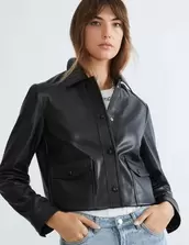 Katies Shirt Style Short Pu Jacket offers at $25 in Crossroads