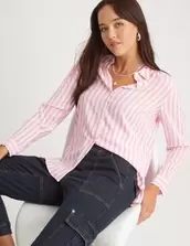 Rockmans Striped Collared Long Sleeve Shirt offers at $10 in Crossroads