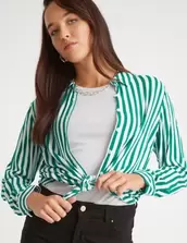 Rockmans Striped Collared Long Sleeve Shirt offers at $10 in Crossroads