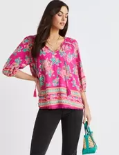 Rockmans Shirred Shoulder Boho Top offers at $55.99 in Crossroads