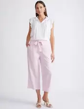 Katies 7/8 Wide Leg Tie Front Linen Blend Pant offers at $30 in Crossroads