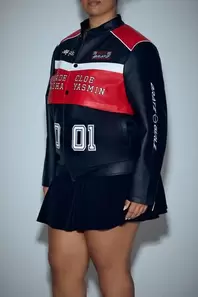 Plus Size Bratz Race Moto Jacket offers at $165 in Forever 21