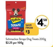 Schmackos - Strapz Dog Treats 200g offers at $4.5 in Foodworks