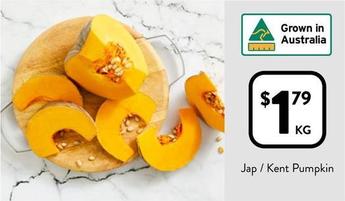 Jap/Kent Pumpkin offers at $1.79 in Foodworks