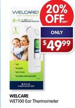Welcare - WET100 Ear Thermometer offers at $49.99 in Alliance Pharmacy