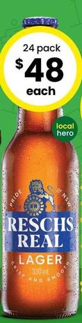 Reschs Real - Lager Stubbies 330mL offers at $48 in The Bottle-O