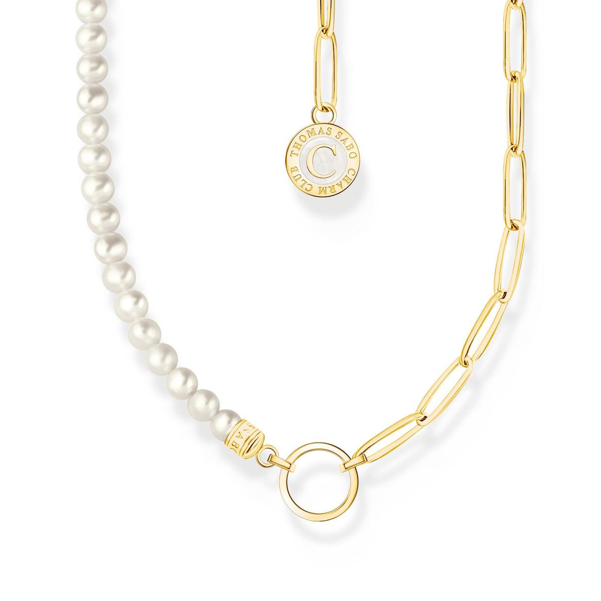 MEMBER CHARM NECKLACE WITH CHARMISTA DISC GOLD PLATED offers at $329 in Thomas Sabo