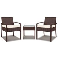 3 Piece Wicker Outdoor Lounge Setting Patio Furniture Rattan Set Cushion offers at $400 in Windsor Mail