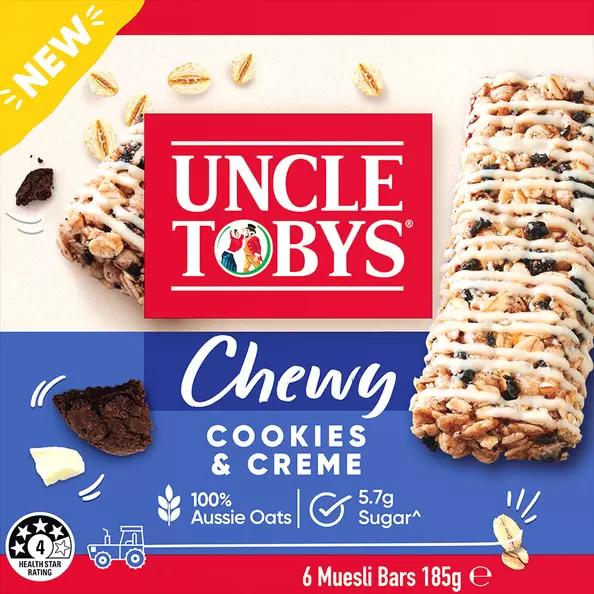 Uncle Toby's Muesli Bars - Cookies & Cream offers at $2.5 in Dollars and Sense