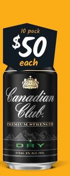 Canadian Club - Premium & Dry 6% Premix Cans 375mL offers at $50 in Cellarbrations