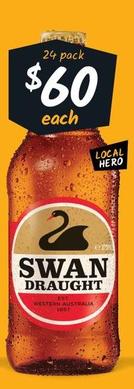 Swan Draught -  Stubbies 375ml offers at $60 in Cellarbrations