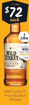 Wild Turkey - 81 Proof Bourbon Whiskey offers at $72 in Cellarbrations