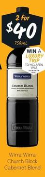 Wirra Wirra - Church Block Cabernet Blend offers at $40 in Cellarbrations