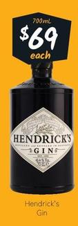 Hendrick's - Gin offers at $69 in Cellarbrations