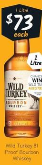 Wild Turkey -  81 Proof Bourbon Whiskey offers at $73 in Cellarbrations