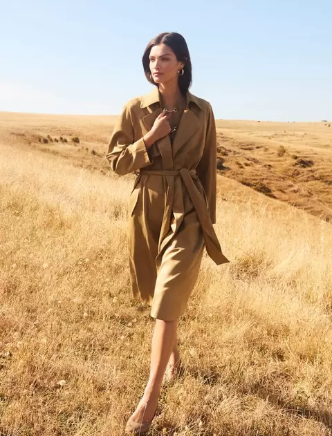 Cass Vegan Suede Trench Coat offers at $199.99 in Forever New