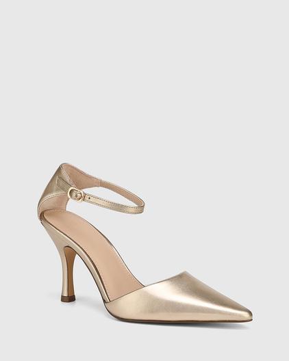 Theo Champagne Metallic Leather Stiletto Heel Pump offers at $220 in Wittner