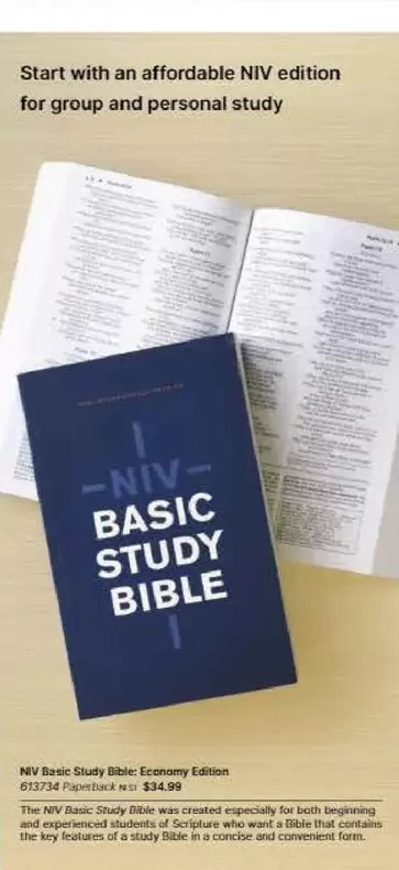 Niv Basic Study Bible: Economy Edition  offers at $34.99 in Koorong