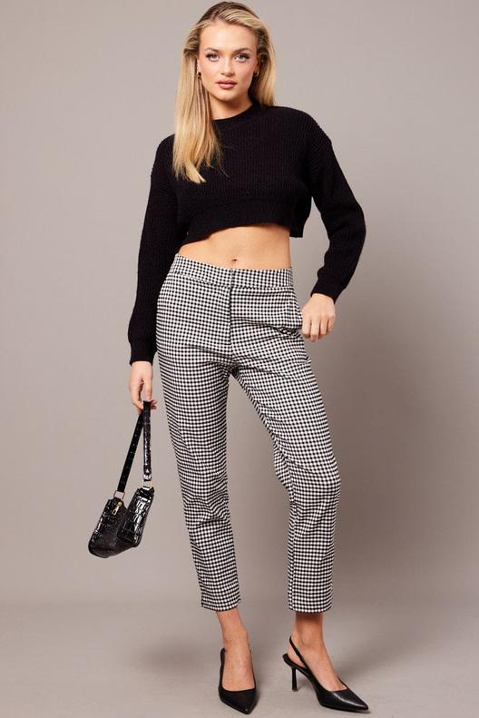 Black Check Slim Fit Pants Workwear offers at $20 in Ally Fashion