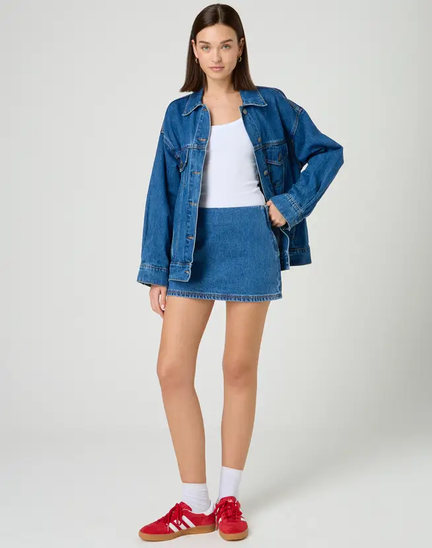 A LINE DENIM MINI SKIRT offers at $39.99 in Glassons