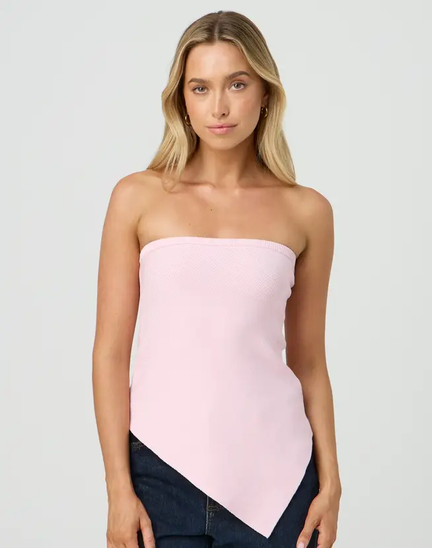STRAPLESS ASYMMETRICAL KNIT TOP offers at $29.99 in Glassons