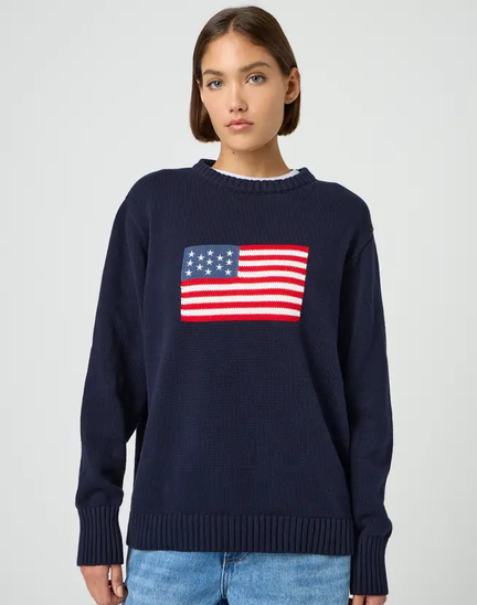 LONGLINE COTTON KNIT FLAG JUMPER offers at $49.99 in Glassons