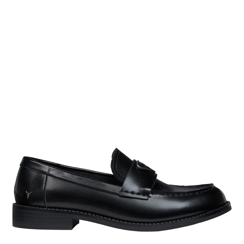 POLITE BLACK LEATHER LOAFERS offers at $129.95 in Windsor Smith